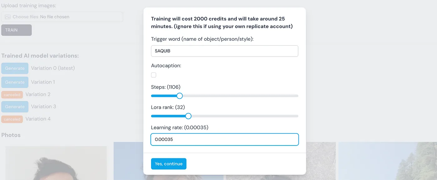 Training settings for LoRA in TheFluxTrain