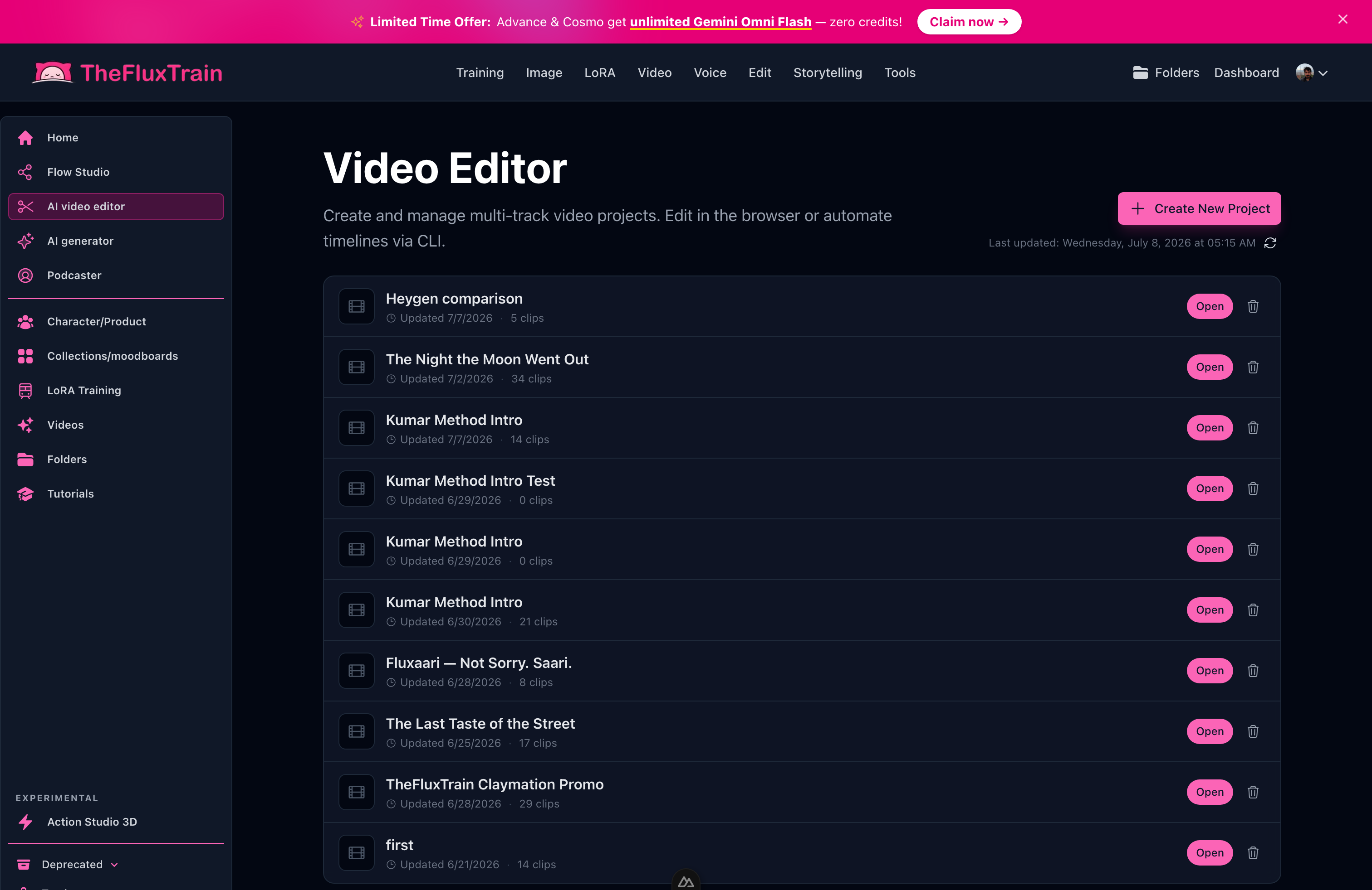 AI video editor projects ready for trim, reorder, and export