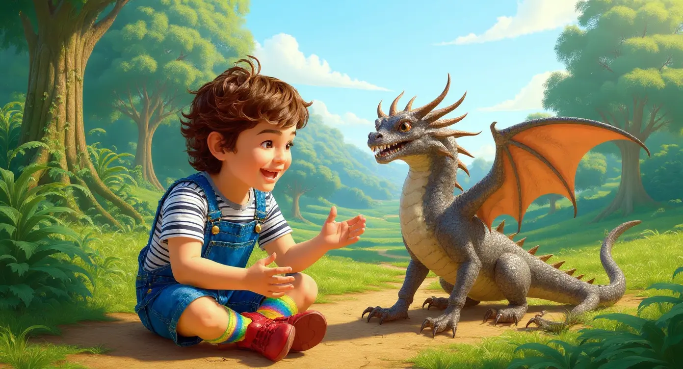 Boy in a story scene