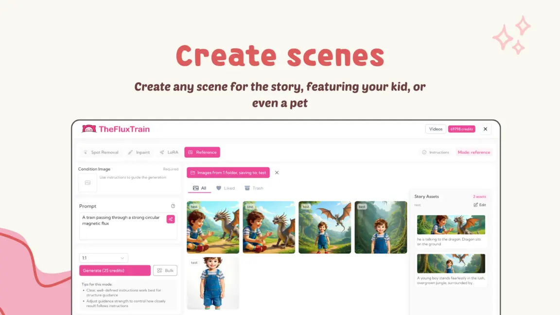 Creating story scenes
