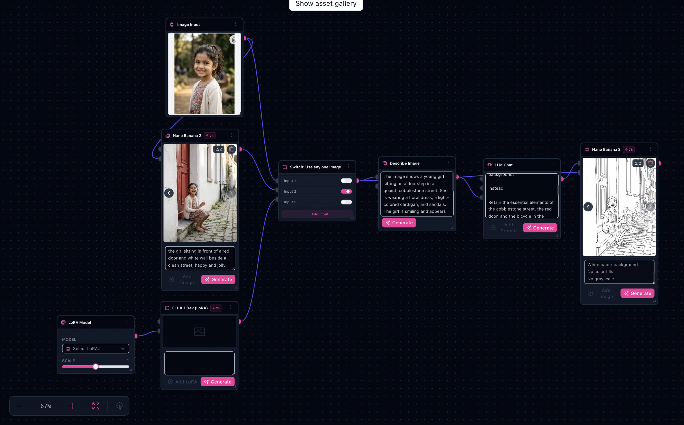 Children's Sketchbook Generator Flow Studio graph preview